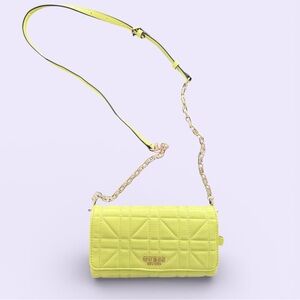 GUESS Neon Light Green Quilted Crossbody Bag NWOT